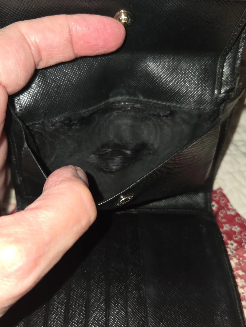Prada Black Nylon Walley Trifold